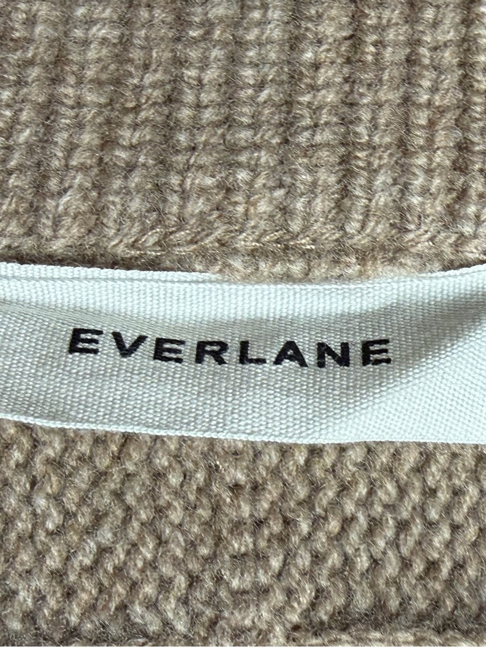 Everlane The Cable Half-Zip Sweater in Luxe Merino RWS Wool Bone Beige - Picture 8 of 11